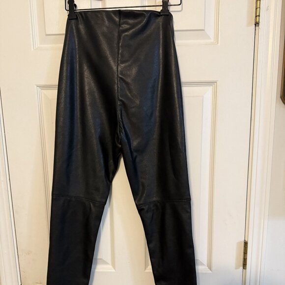 H&M Divided Black Faux Leather Leggings – Size 8, EUC, Pull-On Style - Picture 2 of 4